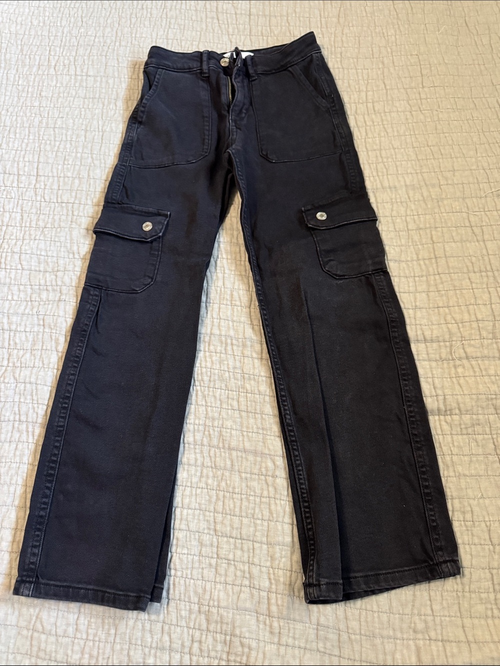 Zara Black High-Rise Utility Trousers